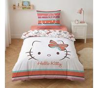 Aymax Parure de Lit Hello Kitty Butterfly, 1 Personne, Housse de Couette 140x200 cm + Taie d'oreiller 65x65 cm, Polycoton