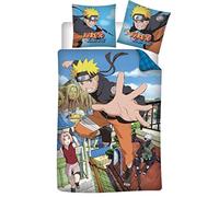 Aymax Parure de Lit Naruto Hokage, 100% Coton, Housse de Couette 140x200 cm + Taie d'oreiller 65x65 cm