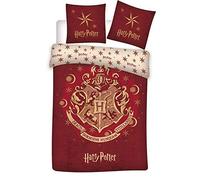 AYMAX Parure de lit réversible Harry Potter Les 4 Maisons Rouge 140 x 200 cm