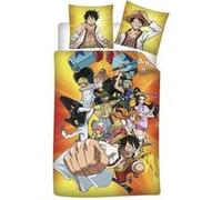 Aymax Parure de Lit Réversible One Piece, Housse de Couette 140x200 cm + Taie d'oreiller 65x65cm, 100% Coton, Jaune