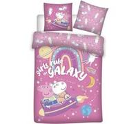 AYMAX Parure de lit réversible Peppa Pig - -Girls Rule the Galaxy- - 140 cm x 200 cm Multicolors G
