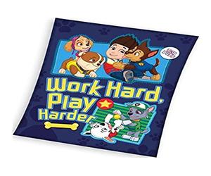 AYMAX S.P.R.L Couverture Polaire la Pat' Patrouille Work Hard Play Harder 140 x 100 cm RXZER23