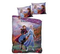 AYMAX S.P.R.L. Frozen 2 Parure de lit pour Enfant avec Housse de Couette 140 x 200 cm + taie d'oreiller 63 x 63 cm