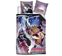 Aymax S.P.R.L Parure de Lit Boruto, 100% Coton, Housse de Couette Réversible 140x200 cm + Taie d'oreiller 65x65 cm