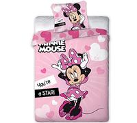 AYMAX S.P.R.L. Parure de lit Disney Minnie Star - Housse de Couette 140x200 cm + Taie d'oreiller 63x63 cm