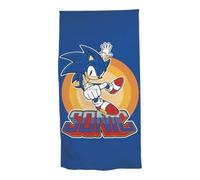 AYMAX Serviette de Plage - Sonic - Pouce vers Le Haut - Bleue - 70x140 cm
