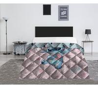 Couette matelassée Lilo et Stitch Disney réversible 240 x 220 cm - Polyester 250 g/m², enfant, rose