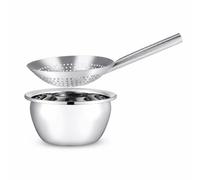 Aymzbd Écumoire Perforée en Acier Inoxydable, Manche résistant chaleur, Égouttoir alimentaire, Préparation s fritures, Pour cuisiniers à domicile, style to 2, 30 cm