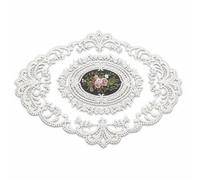 Aymzbd Napperon Floral ntelle Brodée, Blanc, A-1M, 29x37cm