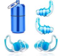 AYNKH 2 paires de bouchons d'oreille pour dormir, étudier et voyager. Protection auditive réutilisable en silicone souple avec réduction du bruit, livrée dans un étui en aluminium