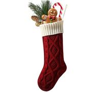 AYNKH Christmas Stockings Family 18" Large Fireplace Hanging Stocking, Stocking for Holiday Family Party Decoration,Red (Body)/ Ivory (Mouth)