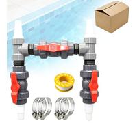 Ayolofei Bypass Kit de piscine Ø 50 mm, pompe à chaleur, kit de raccordement de piscine avec tuyaux et adaptateurs de 32/38 mm, régulation du débit d'eau, pour chauffage de piscine, chauffage solaire