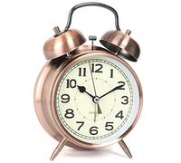 AYRELY® Réveil super fort pour adultes dormeurs lourds, double cloche rétro de 10,2 cm, silencieux, sans tic-tac avec rétroéclairage, réveil pour chambre à coucher, chevet