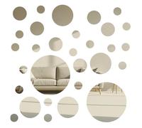 Aysatogc Lot de 30 carreaux de miroir ronds auto-adhésifs, 4 tailles, carreaux de miroir en acrylique, carreaux de miroirs décoratifs pour salle de bain, chambre à coucher, décoration murale, projets
