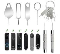 AYWFEY Lot de 8 goupilles de sécurité compatibles les sonnettes vidéo Arlo, les sonnettes vidéo Eufy et les sonnettes vidéo Nest, 2 broches de retrait de sonnette et un porte-clés (4 styles)