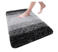 AYWTIUN Tapis de Bain Tapis de Salle Bain Pied Doux en Microfibre Absorbant Peluche antidérapant Lavage Sec for Douche au Sol Tapis de Douche antidérapant Senior(Black,61x119cm(24x47 inch))