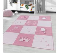 Ayyildiz Tapis Enfant bébé Rose 140x200 cm pour, Conception de Princesse, pour Chambre d'enfants, Dos en Latex