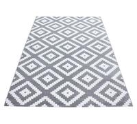 Ayyildiz | Tapis moderne - 240 cm x 340 cm - Gris et crème - Design géométrique - Antistatique et doux