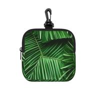 AYYQWE Joli sac de rangement carré vert imprimé feuilles de palmier sac de rangement voyage cosmétique bureau navette cadeau organisateur pochette