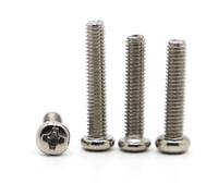 AYYSSM 50/100 pièces M1.2 M1.4 M1.6 M2.5 M2 M3 M4 nickelé Croix encastré Rond vis à tête cylindrique vis Phillips(20mm,M2.5 100pcs)