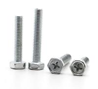 AYYSSM Lot de 5/10 vis à tête hexagonale Externe à Empreinte cruciforme en Acier galvanisé, Boulon Hexagonal extérieur M4 M5 M6(25mm,M6 5pcs)