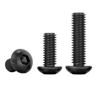 AYYSSM Vis à tête bombée à Six pans Creux Noires for Meubles, boulons hexagonaux à tête bombée M2-M12(14mm,M4 (20Pcs))