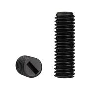 AYYSSM Vis à tête Fendue en Nylon Noir M3 M4 M5 M6 M8, Isolation Plastique, Pointe Plate, Boulon sans tête, vis sans tête(10mm,M5-50pcs)