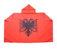 AZ FLAG Drapeau Albanie 150x90 cm - Cape Drapeau Albanais 100% Polyester Avec Manches Intégrées - Body Flag 80g