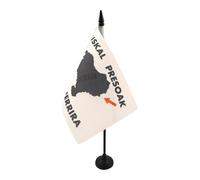 AZ FLAG Drapeau de Table Allemagne avec Aigle 21x14 cm Socle Plastique | Usage intérieur Drapeau de bureau allemand Deutschland mit Adler finition cousue et bords renforcés polyester 100D