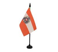 AZ FLAG Drapeau de Table Autriche avec aigle 15x10 cm Socle Plastique | Usage intérieur Drapeau de bureau autrichien Österreich mit Adler finition cousue et bords renforcés polyester 100D