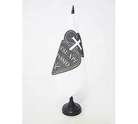 AZ FLAG - Drapeau De Table Congrégation de la Passion de Jésus-Christ 15x15 cm - Petit Drapeau Des Passionistes De Bureau 100% Polyester Avec Hampe De 25cm Et Socle En Plastique Noir