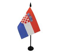 AZ FLAG - Drapeau De Table Croatie - 15x10 cm - Mini Drapeau Croate De Bureau 100% Polyester Avec Hampe De 25cm Et Socle En Plastique Noir