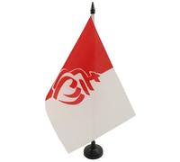 AZ FLAG Drapeau de Table Département de la Vendée 21x14 cm Socle Plastique | Usage intérieur Drapeau de bureau vendéen catholique finition cousue et bords renforcés polyester 100D