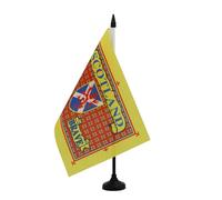AZ FLAG Drapeau de Table Ecosse The Brave 21x14 cm Socle Plastique | Usage intérieur Drapeau de bureau de l'Union Jack finition cousue et bords renforcés polyester 100D