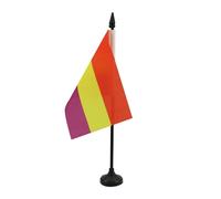 AZ FLAG - Drapeau De Table Espagnol Républicain - 15x10 cm - Mini Drapeau De L'Espagne Républicaine De Bureau 100% Polyester Avec Hampe De 25cm Et Socle En Plastique Noir