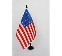 AZ FLAG - Drapeau De Table Etats-Unis 1818-1819 20 étoiles 21x14 cm - Petit Drapeau Américain Ancien De Bureau 100% Polyester Avec Hampe De 25cm Et Socle En Plastique Noir