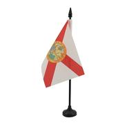 AZ FLAG - Drapeau De Table Floride - 15x10 cm - Mini Drapeau Floridien De Bureau 100% Polyester Avec Hampe De 25cm Et Socle En Plastique Noir