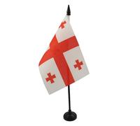 AZ FLAG - Drapeau De Table Géorgie - 15x10 cm - Mini Drapeau Géorgien De Bureau 100% Polyester Avec Hampe De 25cm Et Socle En Plastique Noir