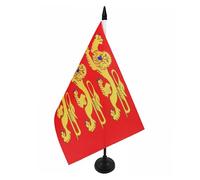 AZ FLAG - Drapeau De Table Haute-Normandie 21x14 cm - Petit Drapeau Haut-Normand De Bureau 100% Polyester Avec Hampe De 25cm Et Socle En Plastique Noir