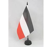 AZ FLAG - Drapeau De Table Haute-Volta 21x14 cm - Petit Drapeau De La Haute Volta De Bureau 100% Polyester Avec Hampe De 25cm Et Socle En Plastique Noir