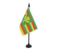 AZ FLAG - Drapeau De Table Hawaii Kanaka Maoli - 15x10 cm - Mini Drapeau Hawaïen Kanak De Bureau 100% Polyester Avec Hampe De 25cm Et Socle En Plastique Noir