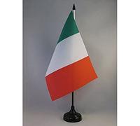 AZ FLAG - Drapeau de Table Italie 22x15 cm - Drapeau Italien De Bureau 100% Polyester Avec Hampe De 25cm Et Socle En Plastique Noir - 20g