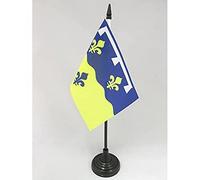 AZ FLAG Drapeau de Table Loir-et-Cher 15x10 cm Socle Plastique | Usage intérieur Drapeau de bureau du département loir-et-chérien finition cousue et bords renforcés polyester 100D