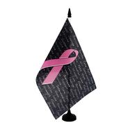 AZ FLAG Drapeau de Table Lutte contre Cancer du Sein 21x14 cm | Usage intérieur Drapeau de bureau contre le cancer finition cousue et bords renforcés polyester 100D