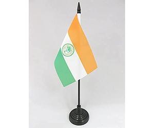 AZ FLAG - Drapeau De Table Miami - 15x10 cm - Mini Drapeau De La Ville De Miami De Bureau 100% Polyester Avec Hampe De 25cm Et Socle En Plastique Noir