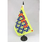 AZ FLAG Drapeau de Table Pas-de-Calais 21x14 cm Socle Plastique | Usage intérieur Drapeau de bureau du département calaisien finition cousue et bords renforcés polyester 100D