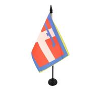 AZ FLAG Drapeau de Table Piémont 21x14 cm Polyester 100D Socle Plastique | Usage intérieur Drapeau de bureau de la région du Piemonte finition cousue et bords renforcés