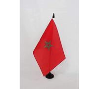 AZ FLAG Drapeau de Table Protectorat français au Maroc 1912-1956 21x14 cm | Usage intérieur Drapeau de bureau du Maroc français finition cousue et bords renforcés polyester 100D