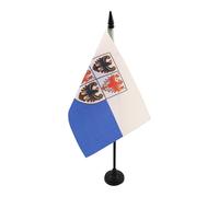 AZ FLAG - Drapeau De Table Trentin-Haut-Adige 21x14 cm - Petit Drapeau De La Région Du Trentino De Bureau 100% Polyester Avec Hampe De 25cm Et Socle En Plastique Noir