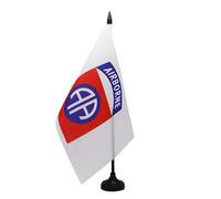 AZ FLAG Drapeau de Table USA Airborne 82e division 21x14 cm Socle Plastique | Usage intérieur Drapeau de bureau de l'armée américaine finition cousue et bords renforcés polyester 100D